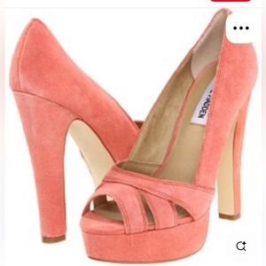 Steve Madden P-Hayle Coral Suede Platform Heels - 8